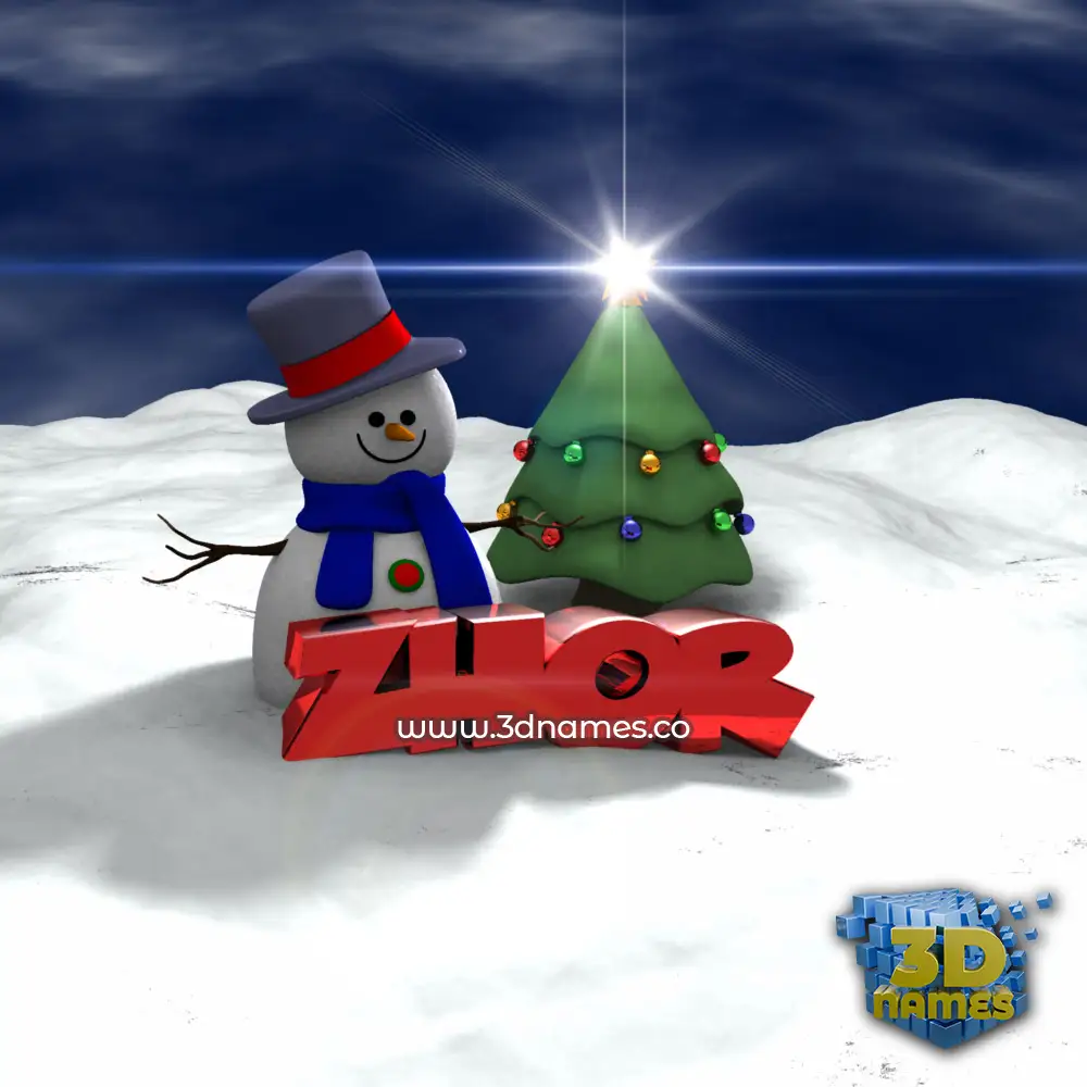 zhor in Happy Xmas style - 3D name wallpaper