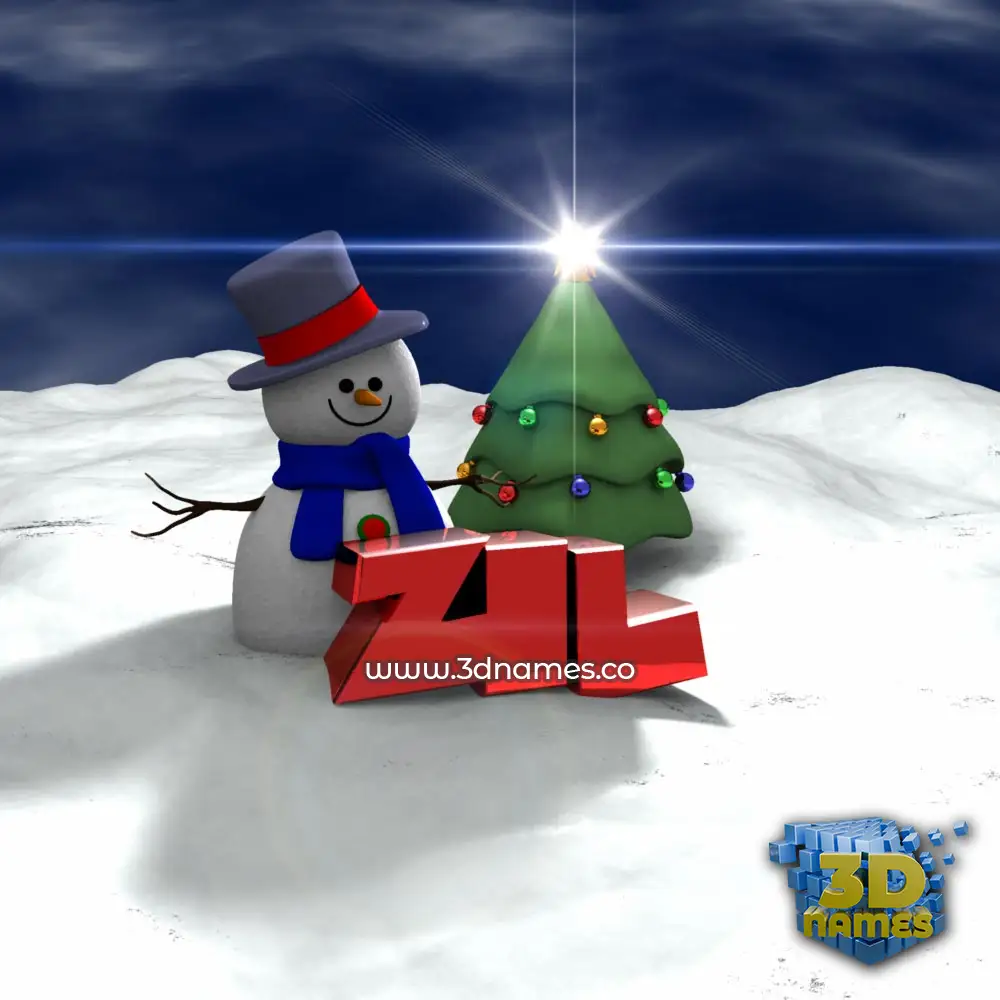 zil in Happy Xmas style - 3D name wallpaper