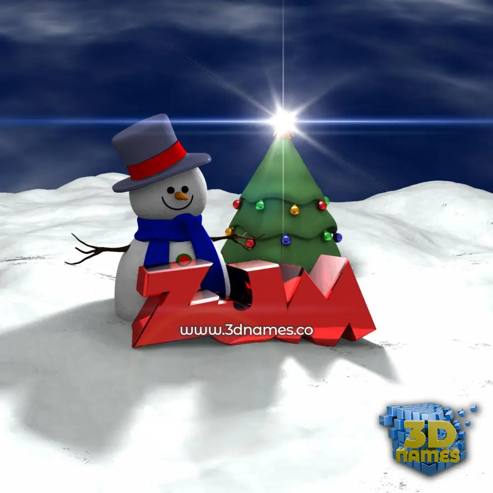 zjm in Happy Xmas style - 3D name wallpaper