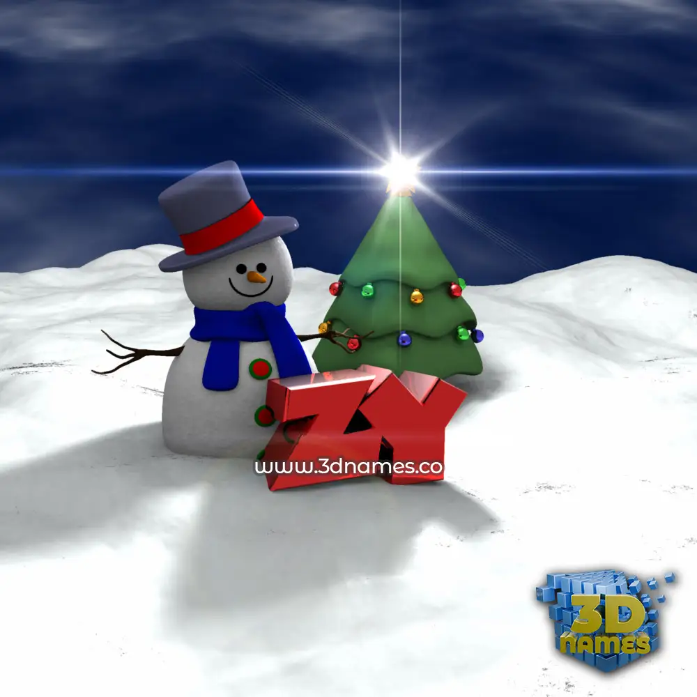 zy in Happy Xmas style - 3D name wallpaper