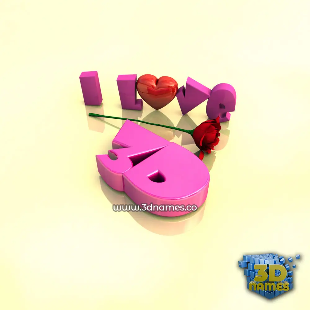 3d in I Love ??? style - 3D name wallpaper