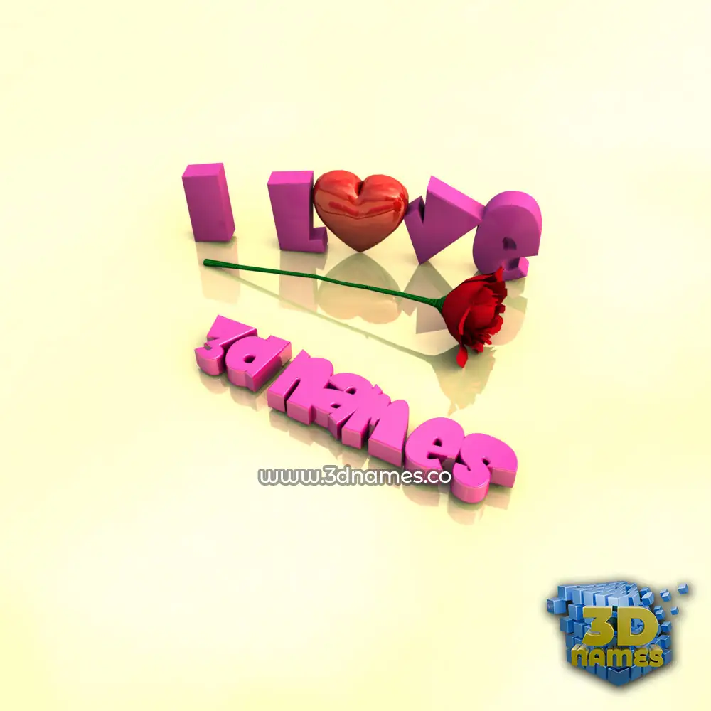3d names in I Love ??? style - 3D name wallpaper