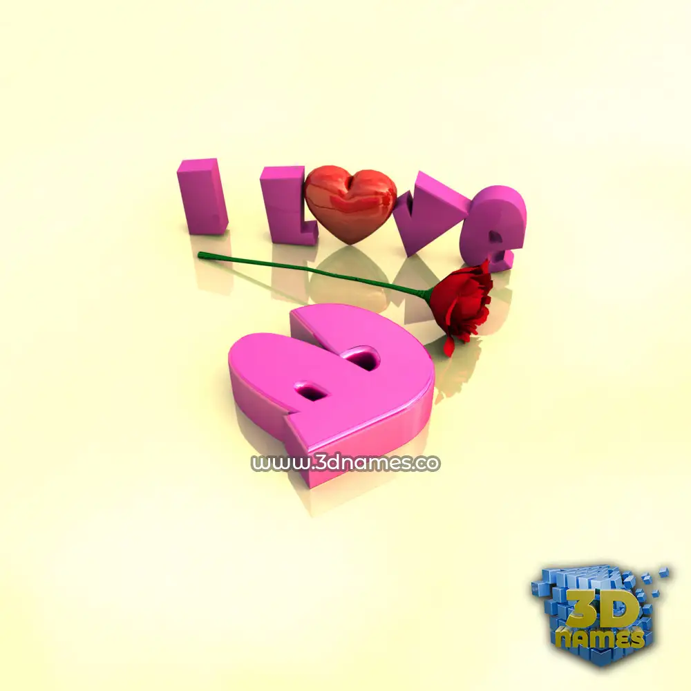 a in I Love ??? style - 3D name wallpaper