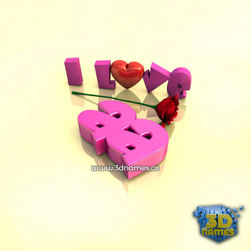 aa in I Love ??? style - 3D name wallpaper
