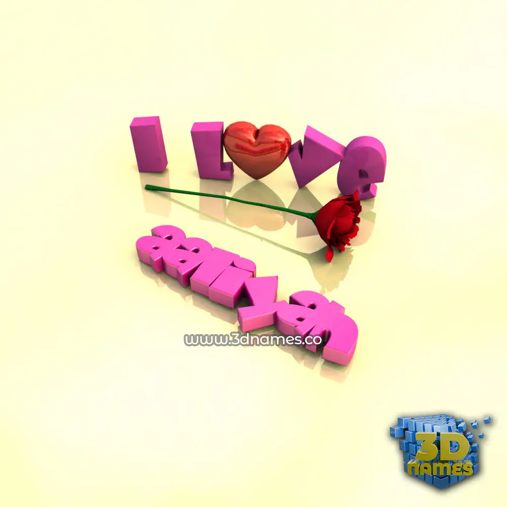 aaliyah in I Love ??? style - 3D name wallpaper