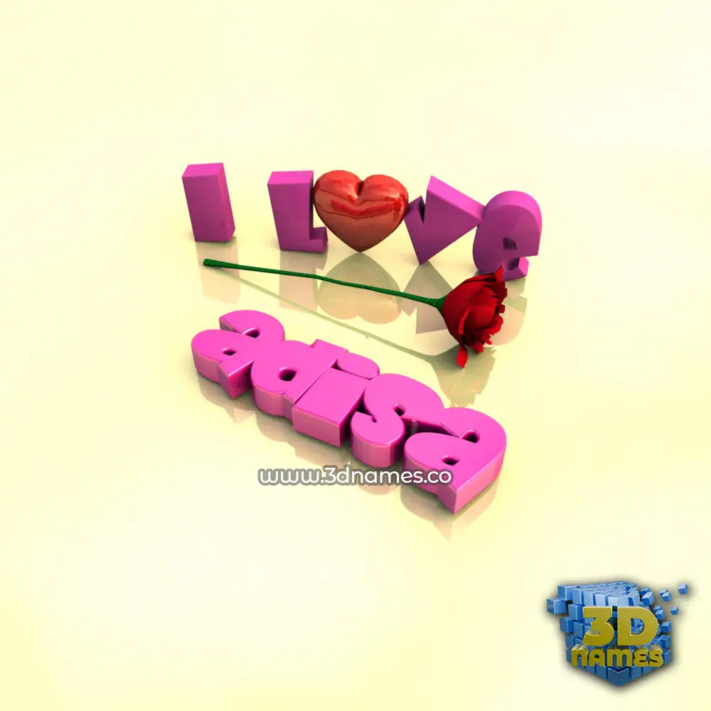 adisa in I Love ??? style - 3D name wallpaper