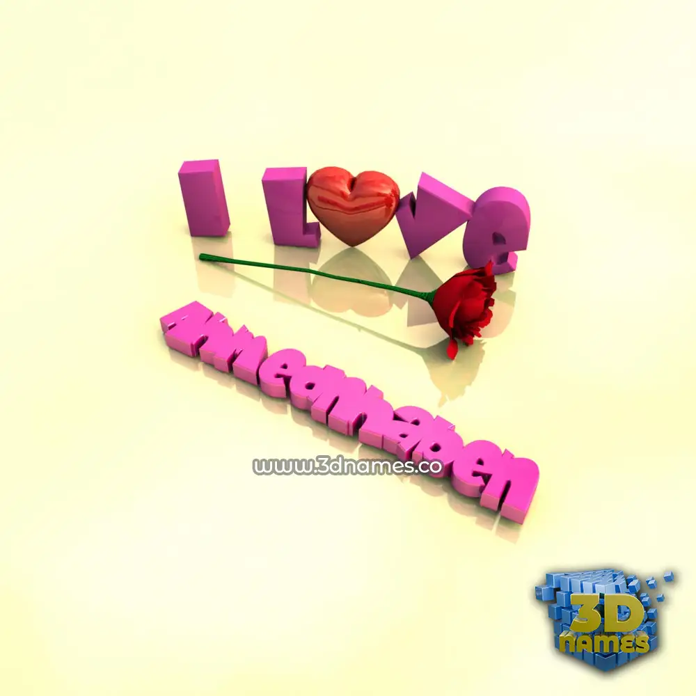 ahmednhaben in I Love ??? style - 3D name wallpaper