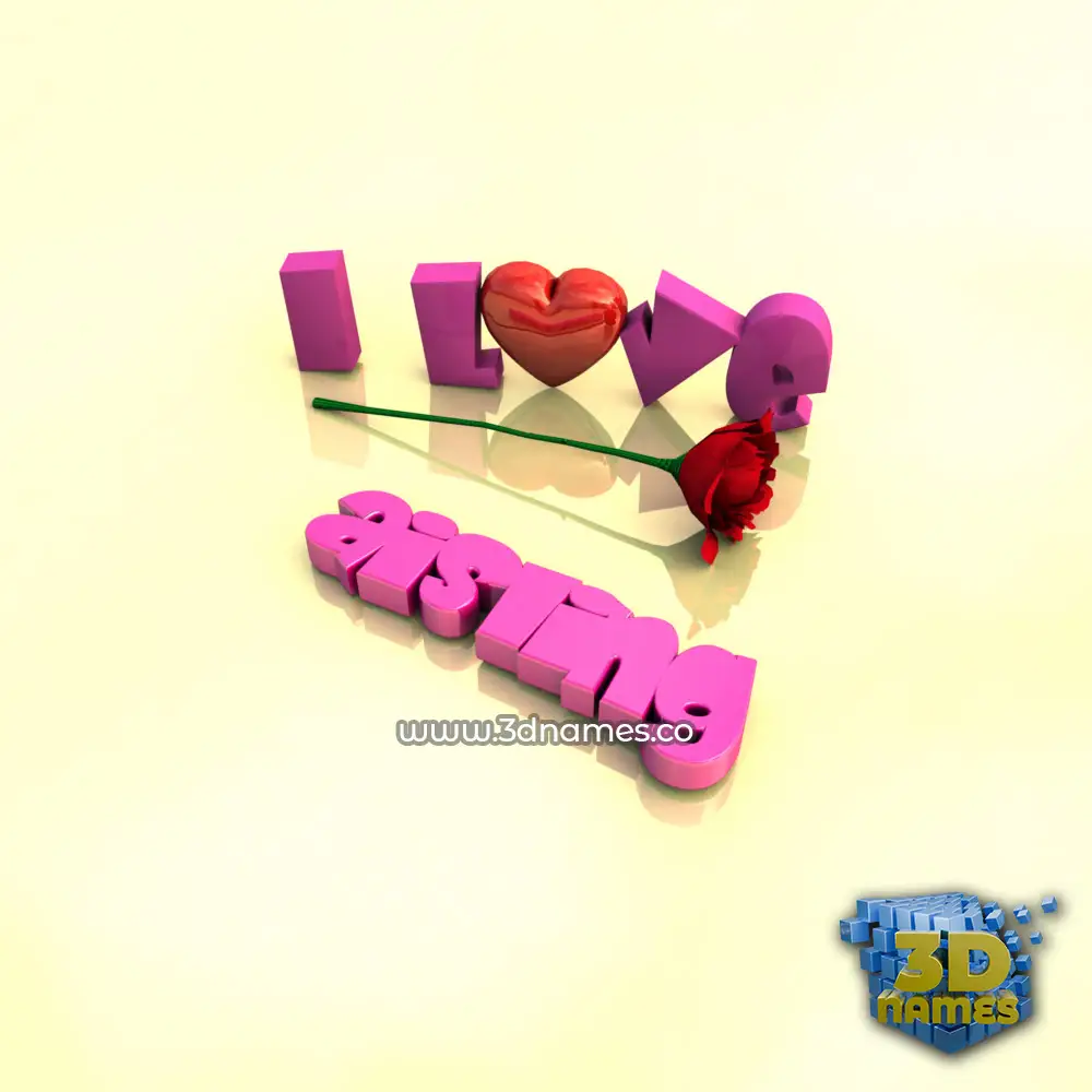 aisling in I Love ??? style - 3D name wallpaper