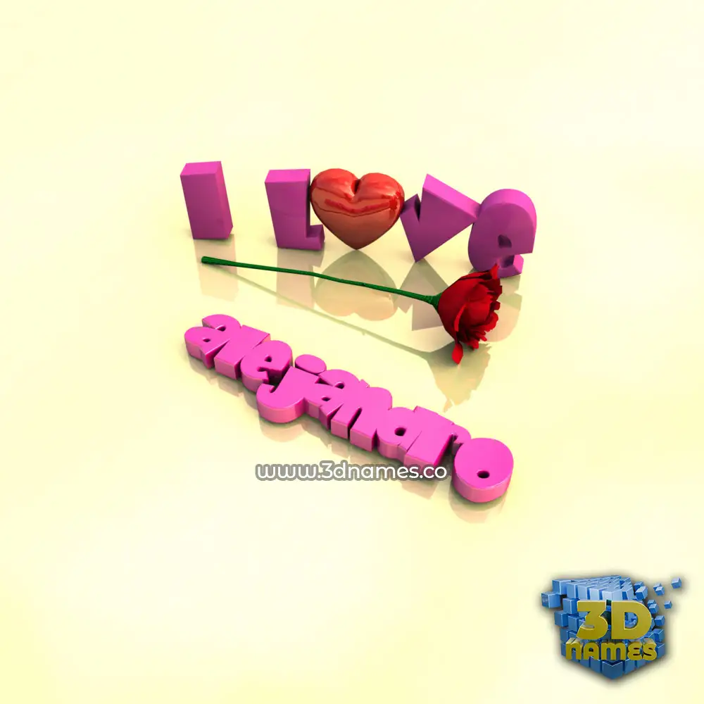 alejandro in I Love ??? style - 3D name wallpaper