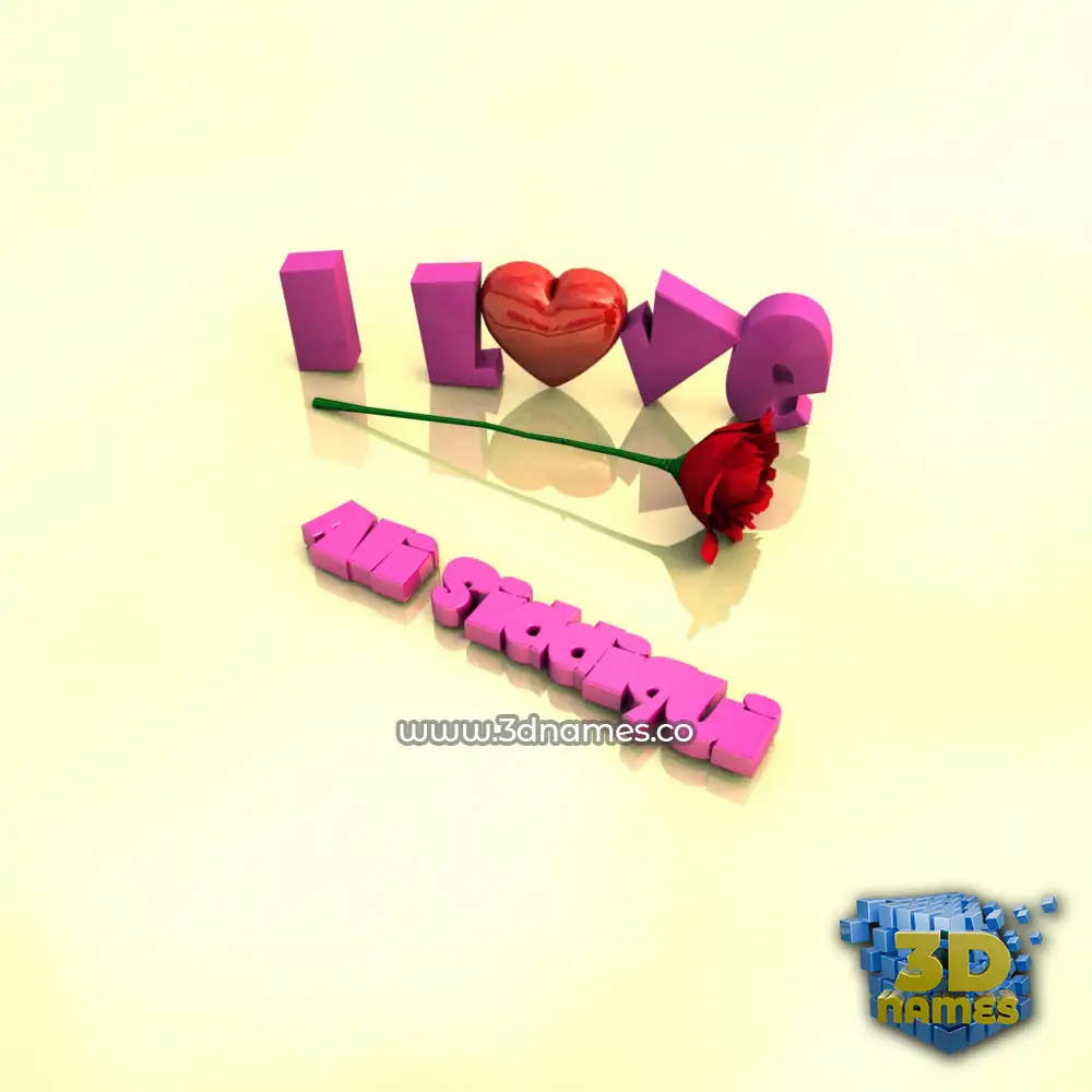 ali siddiqui in I Love ??? style - 3D name wallpaper