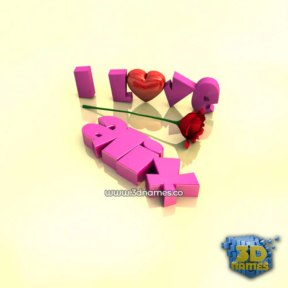 alix in I Love ??? style - 3D name wallpaper