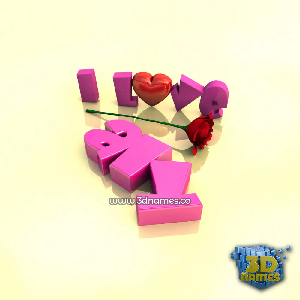 aly in I Love ??? style - 3D name wallpaper