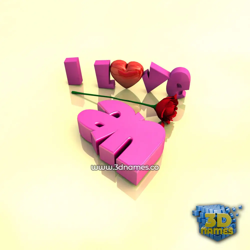 an in I Love ??? style - 3D name wallpaper