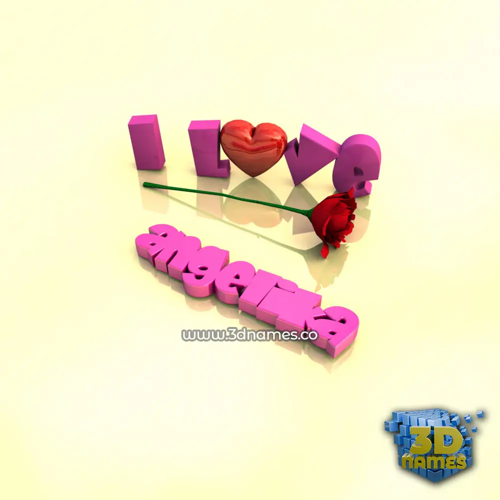angelika in I Love ??? style - 3D name wallpaper