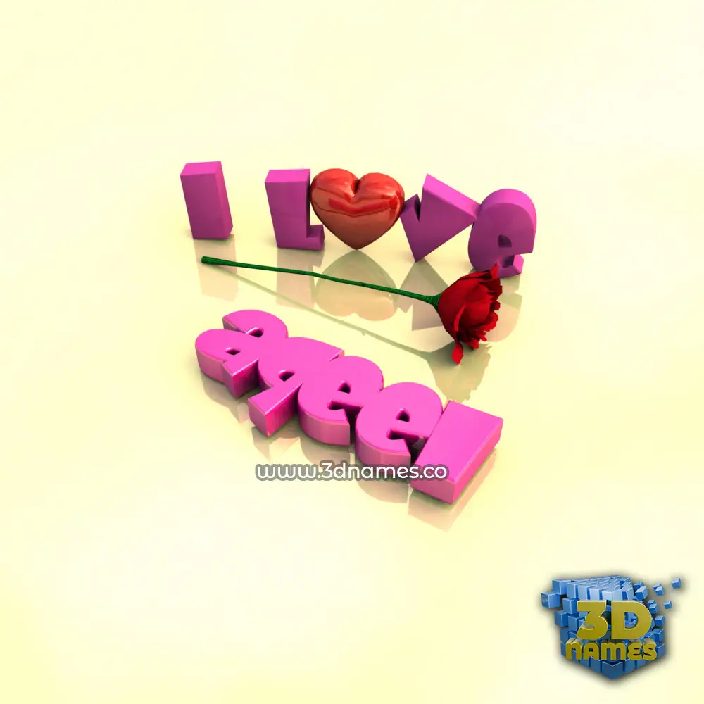 aqeel in I Love ??? style - 3D name wallpaper