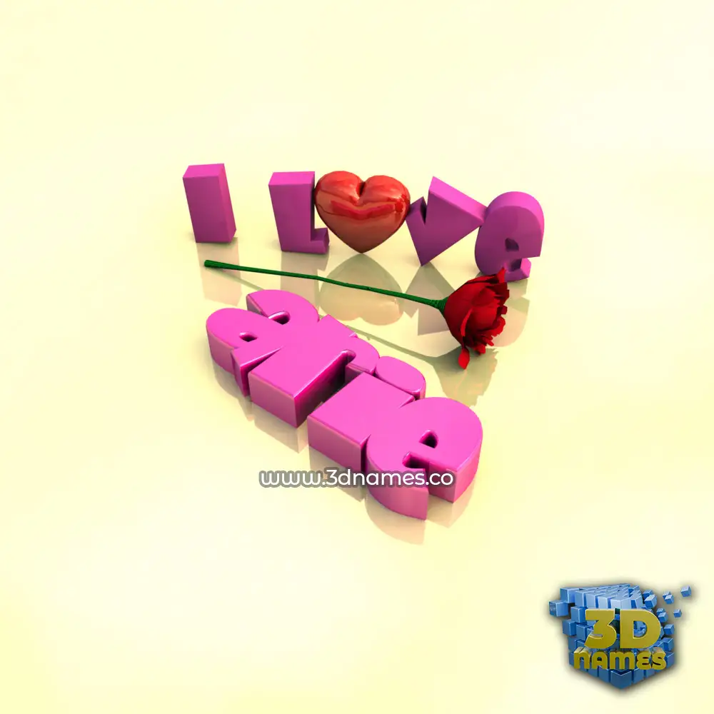 arie in I Love ??? style - 3D name wallpaper