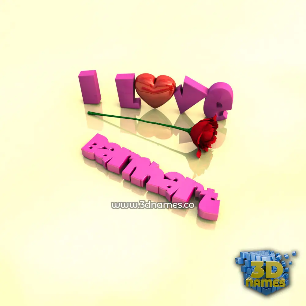 barnhart in I Love ??? style - 3D name wallpaper