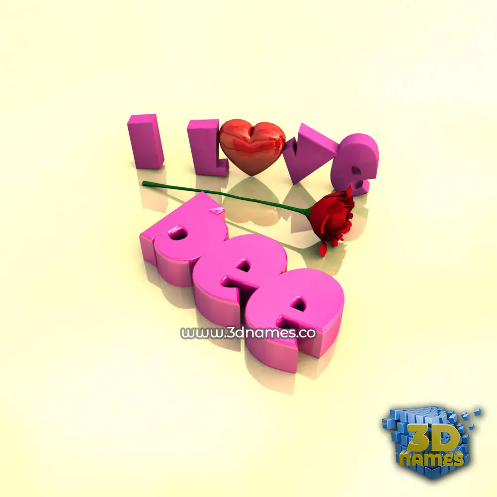 bee in I Love ??? style - 3D name wallpaper