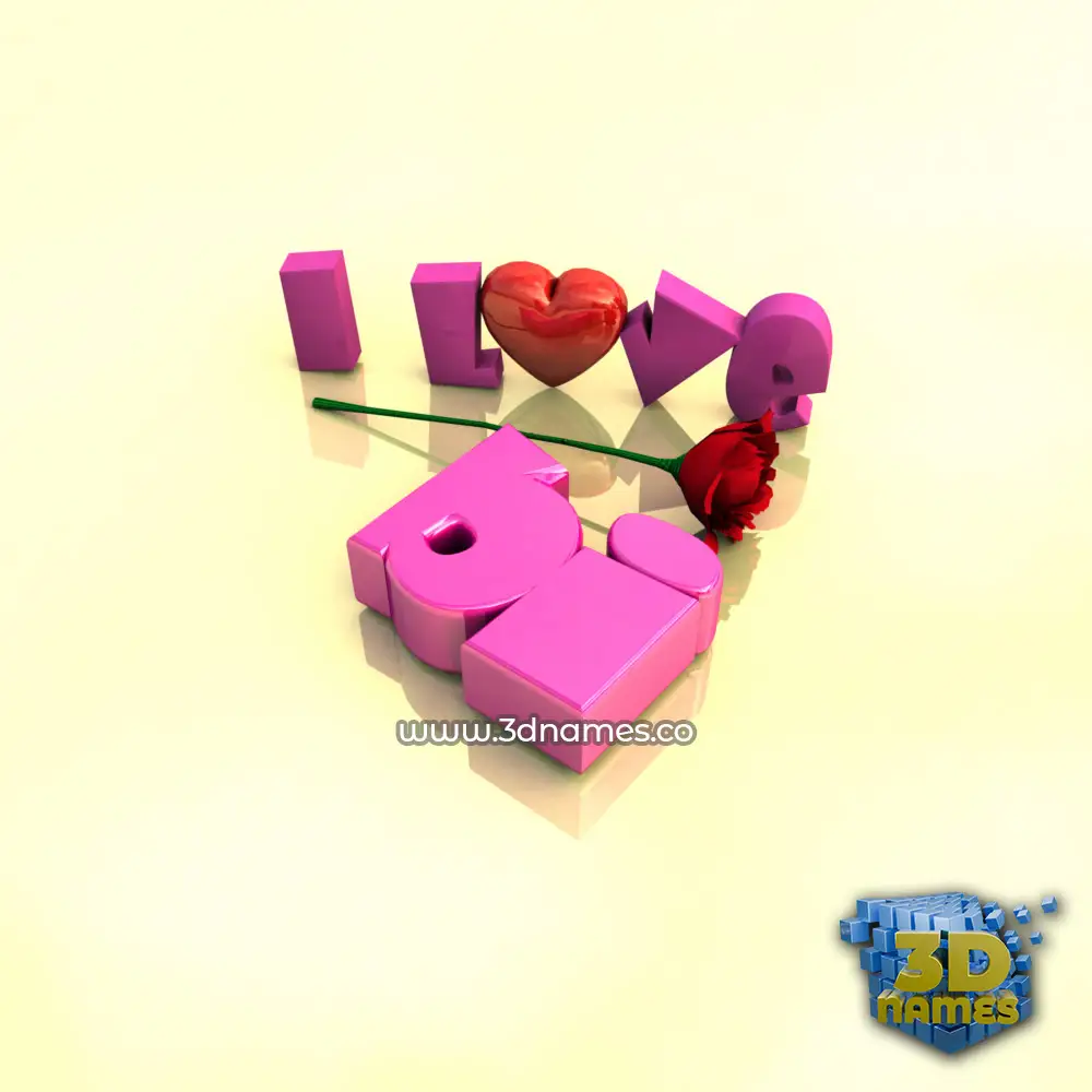 bi in I Love ??? style - 3D name wallpaper
