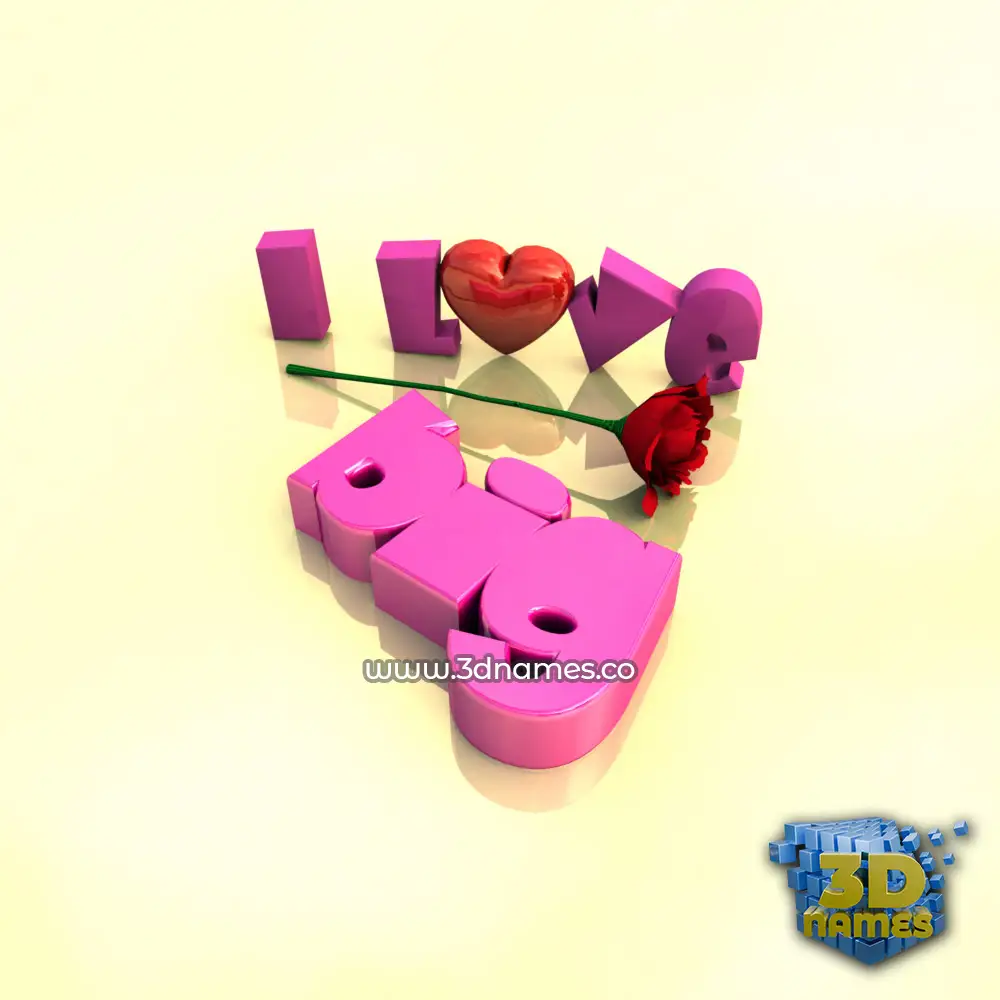 big in I Love ??? style - 3D name wallpaper