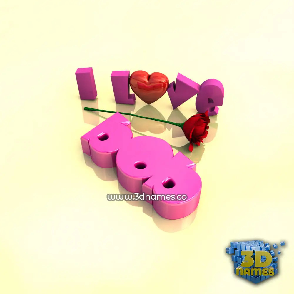 bob in I Love ??? style - 3D name wallpaper