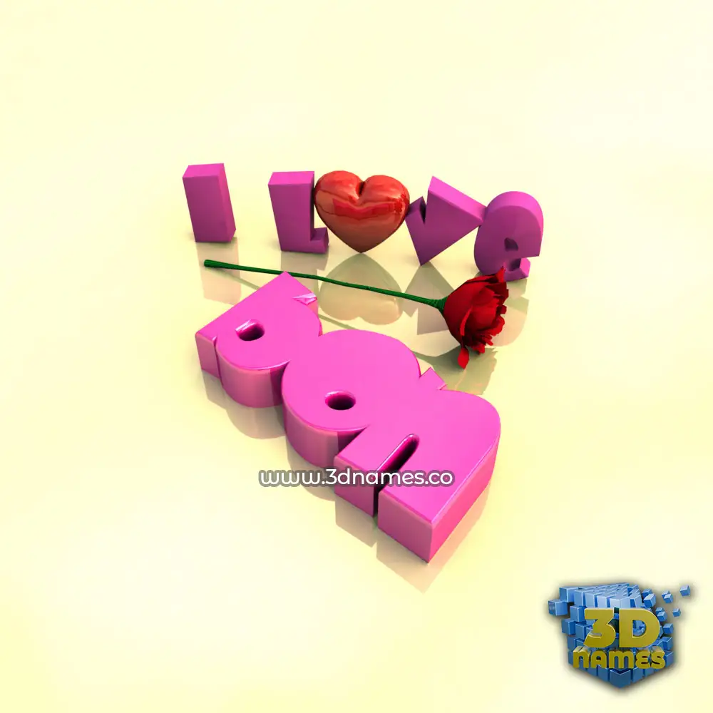 bon in I Love ??? style - 3D name wallpaper