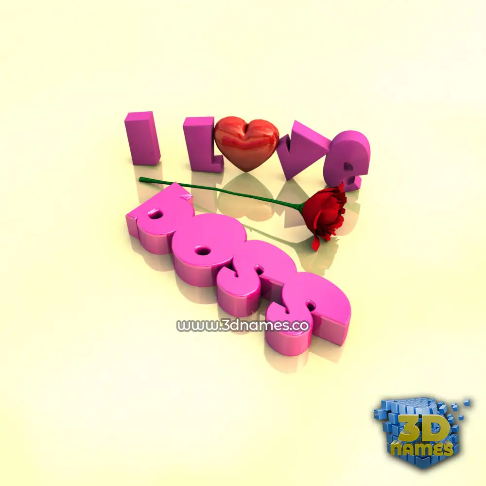 boss in I Love ??? style - 3D name wallpaper