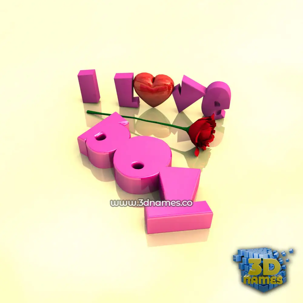 boy in I Love ??? style - 3D name wallpaper