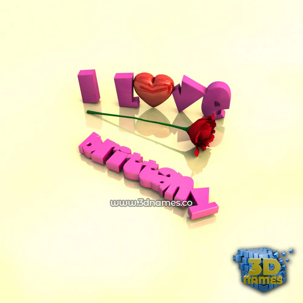 brittany in I Love ??? style - 3D name wallpaper