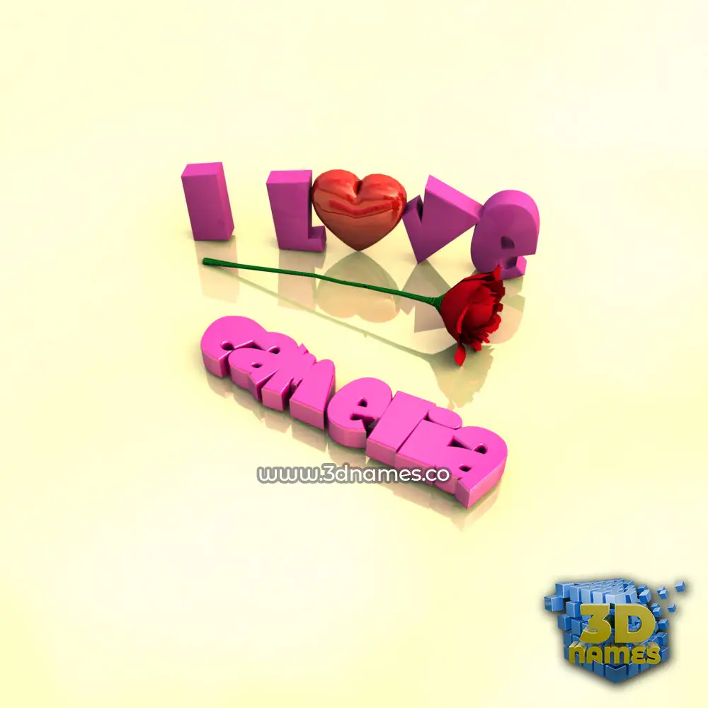 camelia in I Love ??? style - 3D name wallpaper