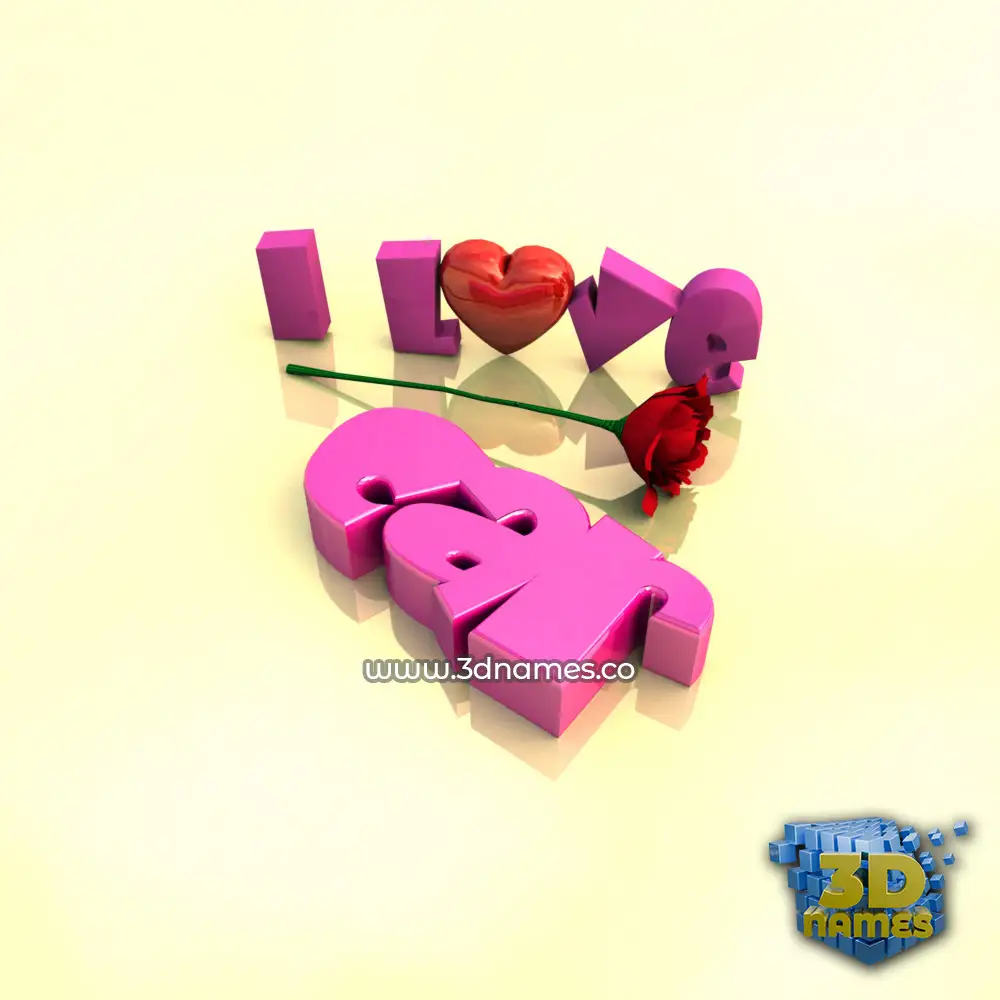 car in I Love ??? style - 3D name wallpaper