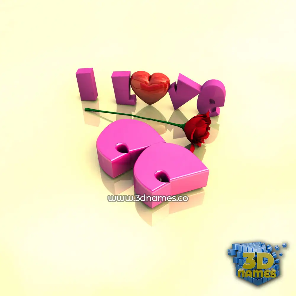 cc in I Love ??? style - 3D name wallpaper