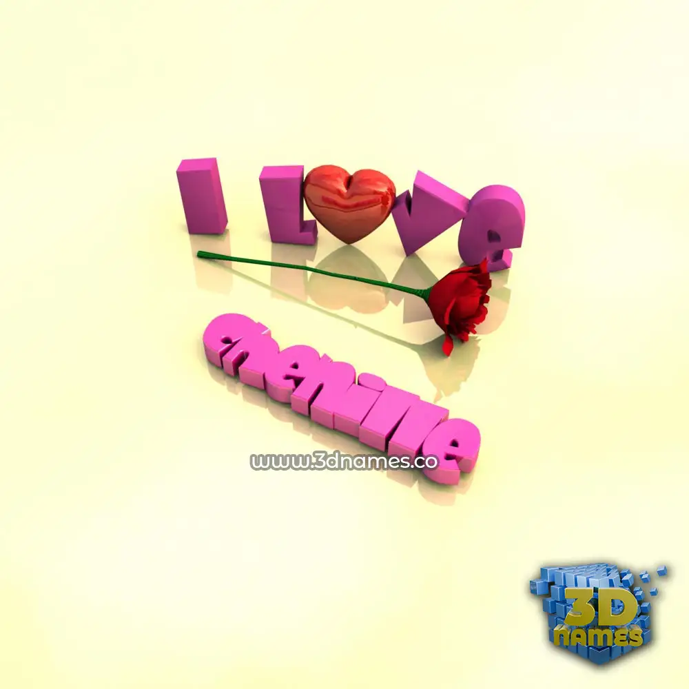 chenille in I Love ??? style - 3D name wallpaper