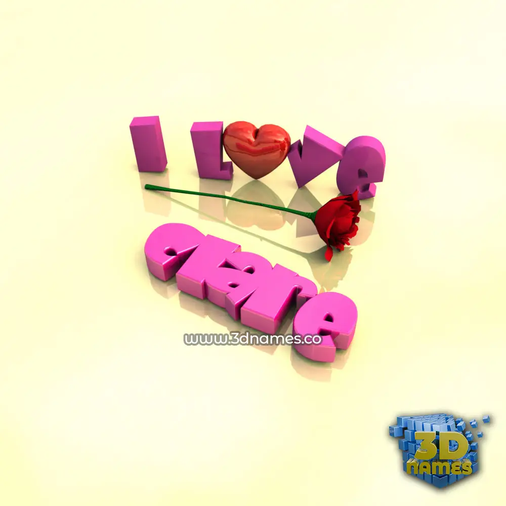 clare in I Love ??? style - 3D name wallpaper