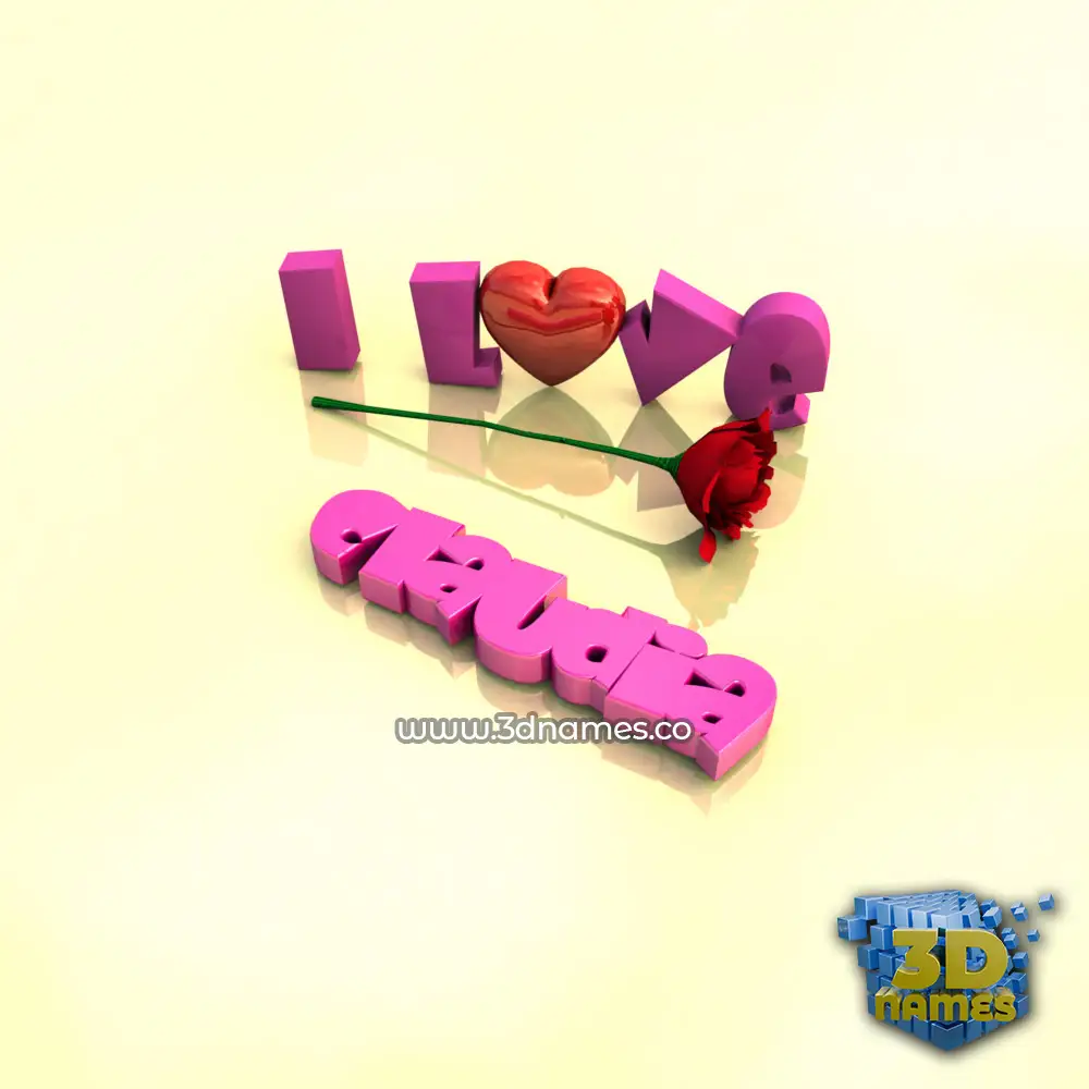 claudia in I Love ??? style - 3D name wallpaper