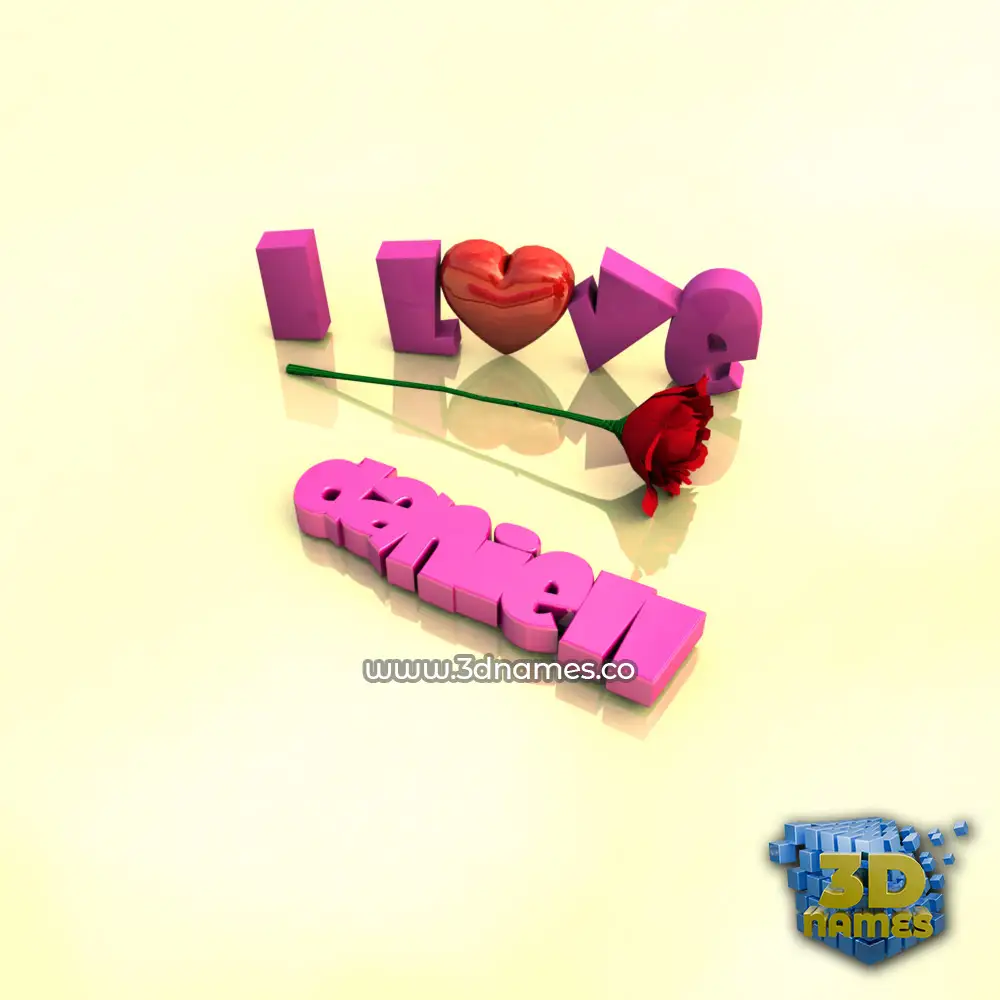 daniell in I Love ??? style - 3D name wallpaper