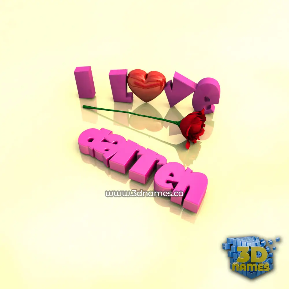 darren in I Love ??? style - 3D name wallpaper