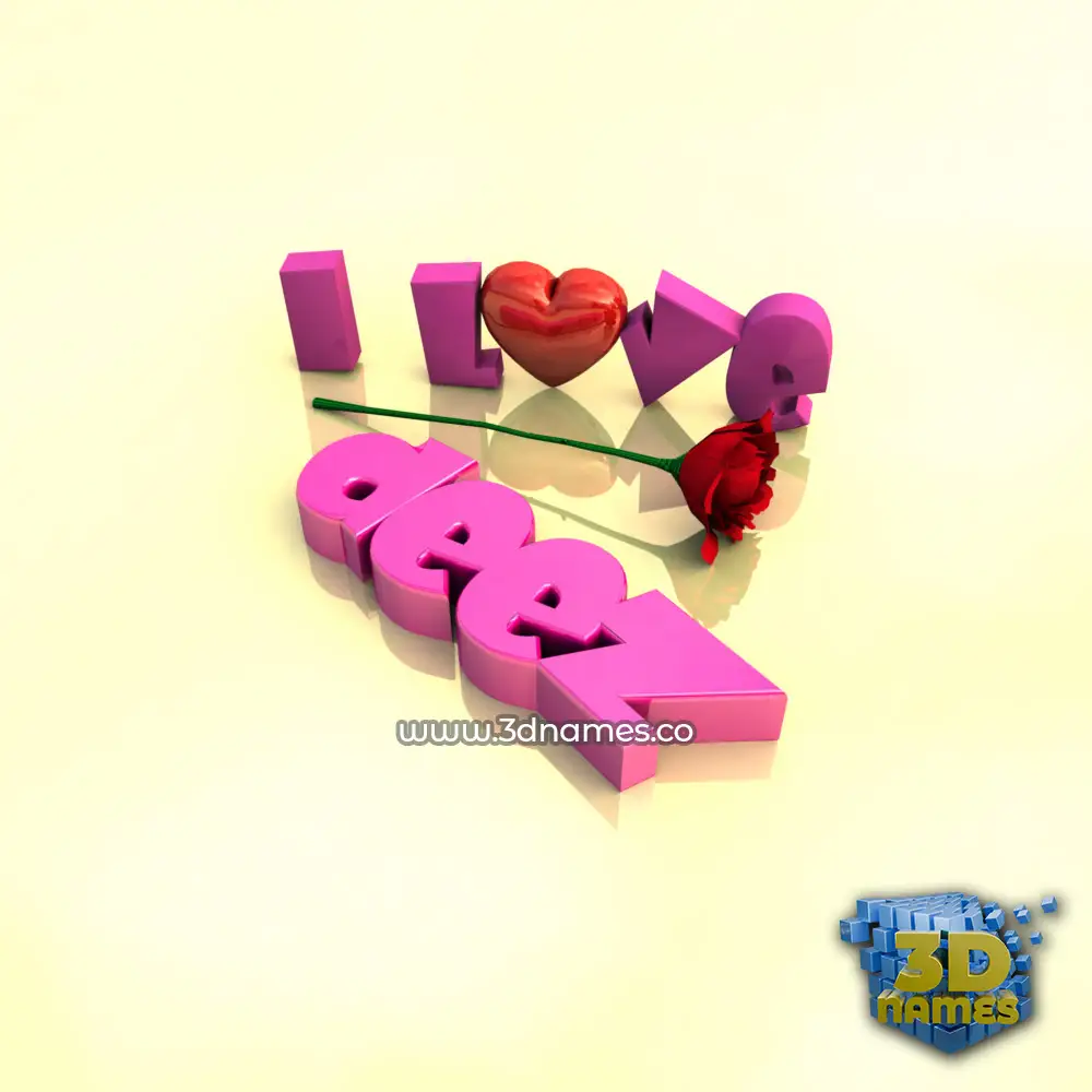 deez in I Love ??? style - 3D name wallpaper