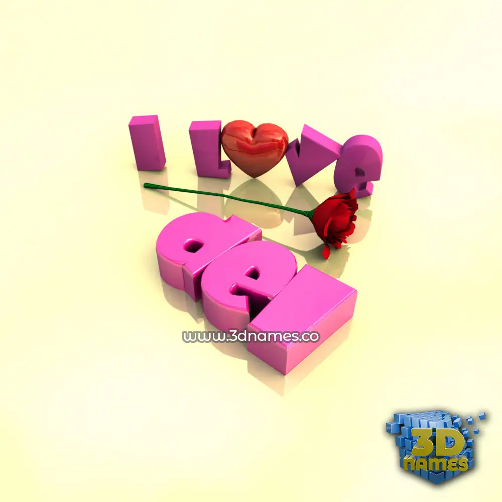 del in I Love ??? style - 3D name wallpaper