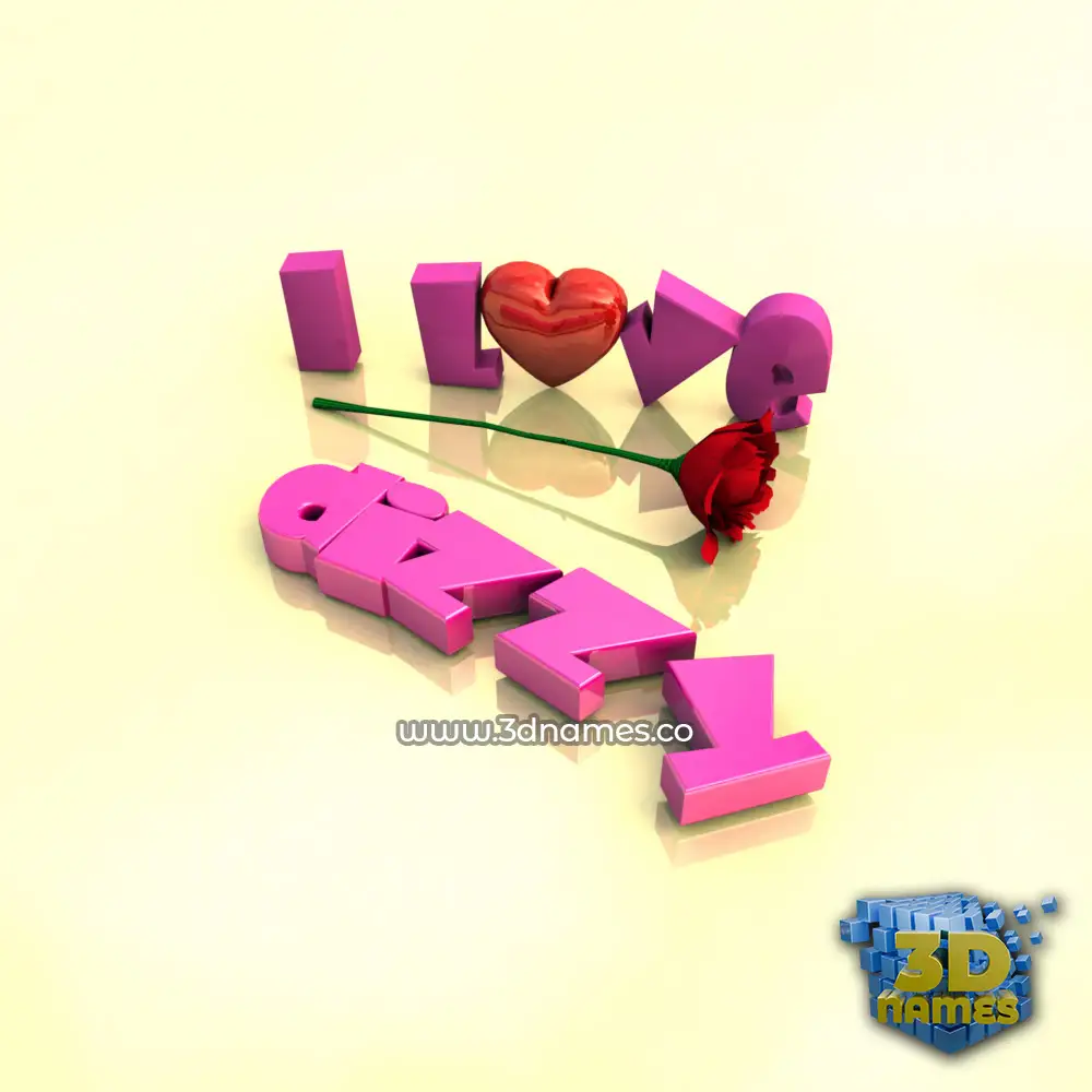 dizzy in I Love ??? style - 3D name wallpaper