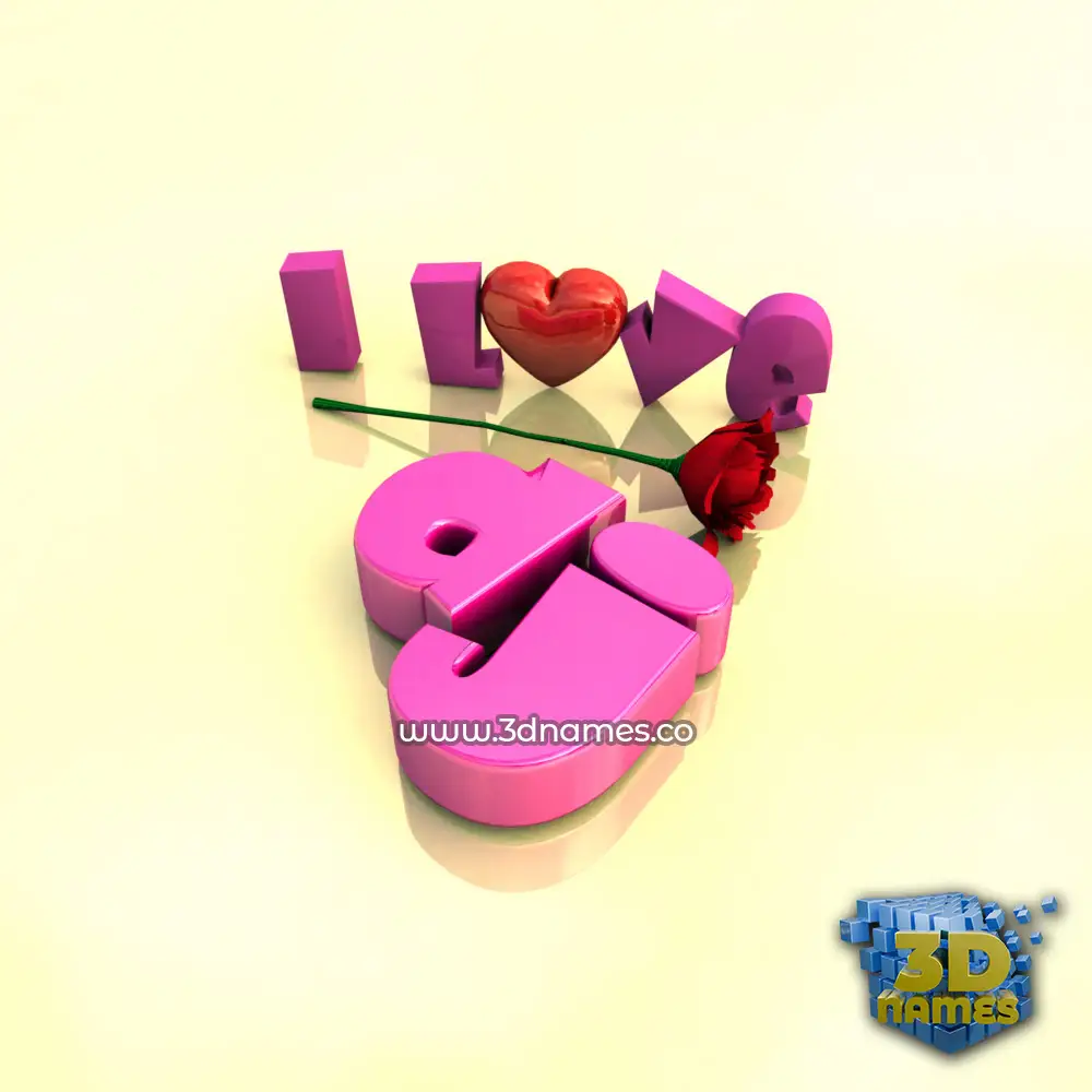 dj in I Love ??? style - 3D name wallpaper