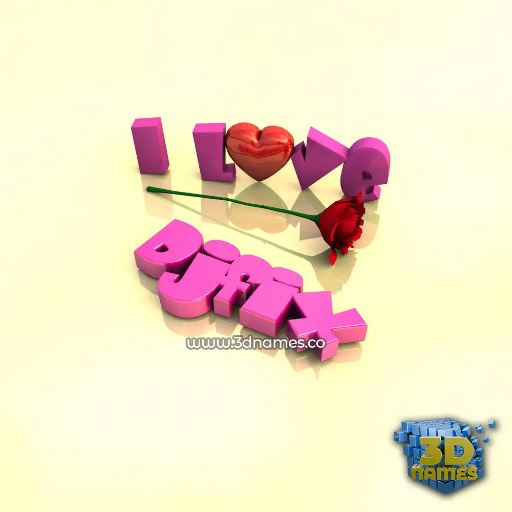 djfix in I Love ??? style - 3D name wallpaper