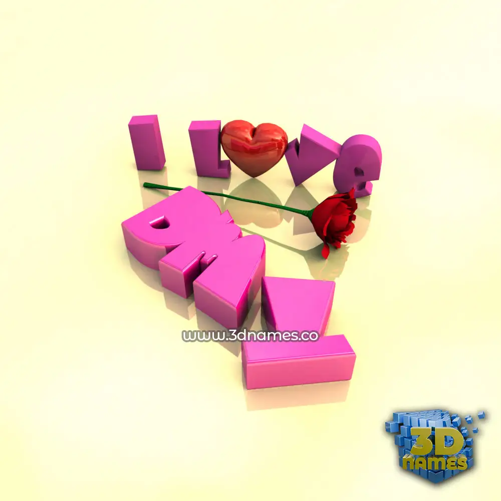 dmy in I Love ??? style - 3D name wallpaper