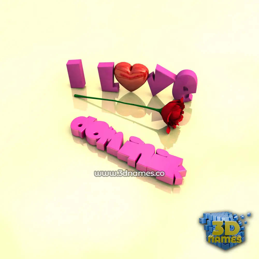 dominik in I Love ??? style - 3D name wallpaper