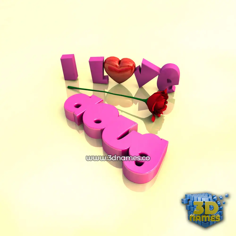 doug in I Love ??? style - 3D name wallpaper