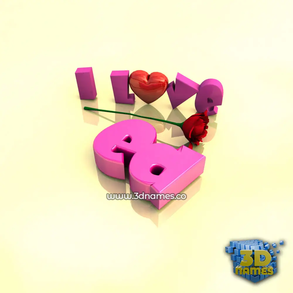 ed in I Love ??? style - 3D name wallpaper