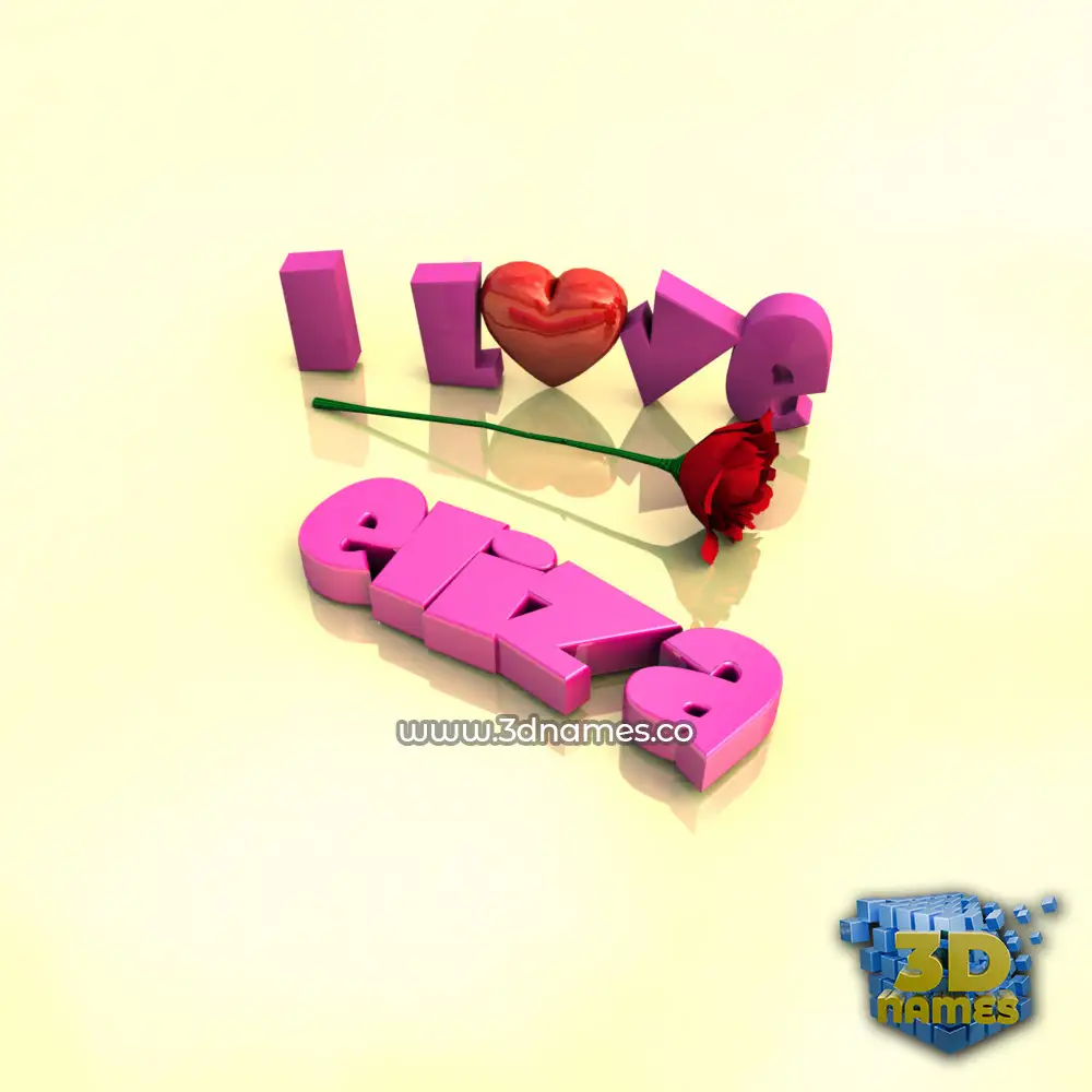 eliza in I Love ??? style - 3D name wallpaper