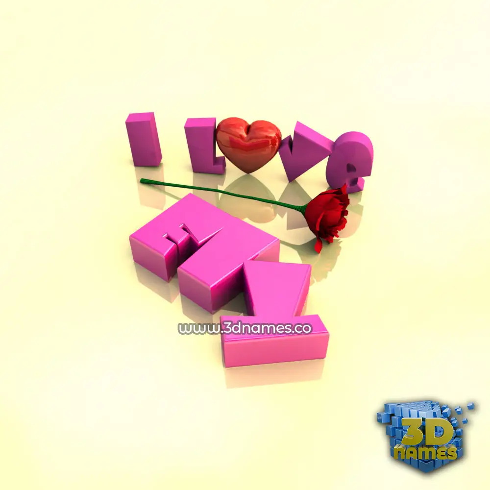 ely in I Love ??? style - 3D name wallpaper