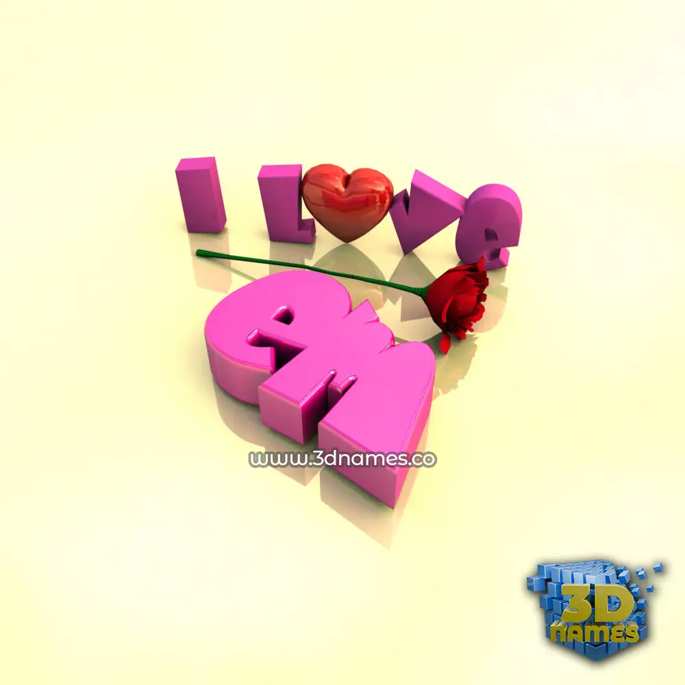 em in I Love ??? style - 3D name wallpaper