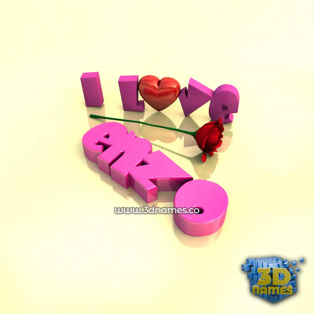 enzo in I Love ??? style - 3D name wallpaper